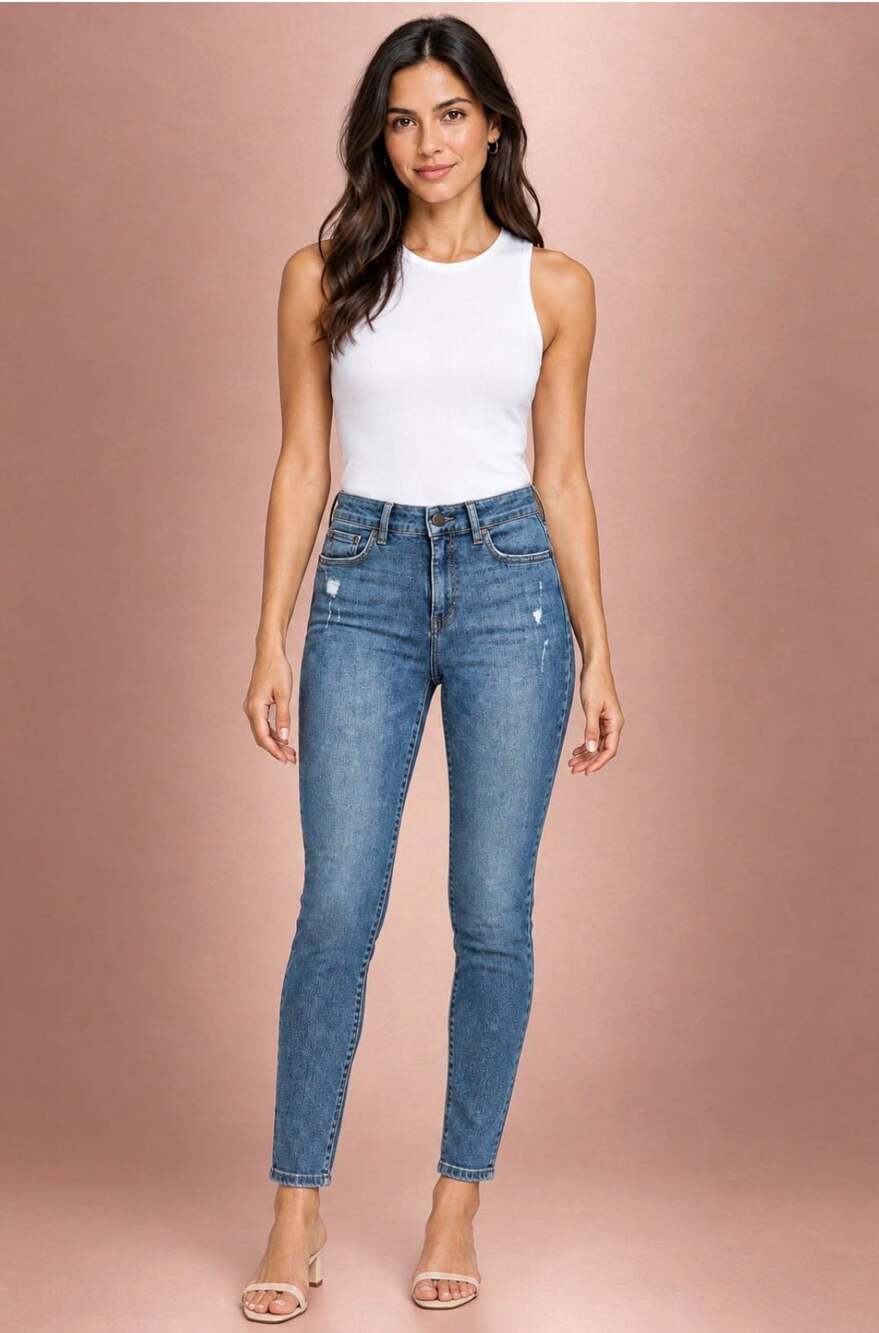 DL1961 Camila Petite Skinny Jeans Size 25 Montville Distressed Medium Wash